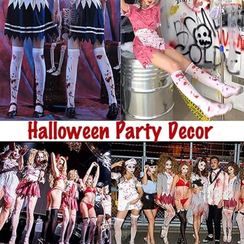 Halloween Gloves Scary Atmosphere Decorated Blood Gloves Blood Socks Party Costume Blood Mark Props Halloween Decorative Prop