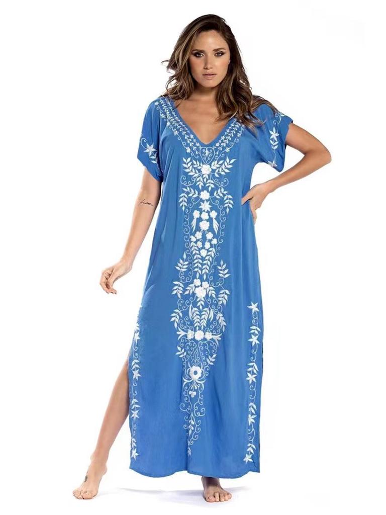 Embroidered Beach Cover-Up for Sun Protection and Style In Seaside Vacations