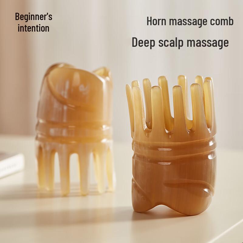 Authentic Natural Ox Horn Head & Scalp Massage Comb