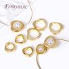 18K Gold Plated Heart Frame Beads Spacer Connectors Through Hole Bead Circle DIY Bracelet Earrings Beading Jewelry Making