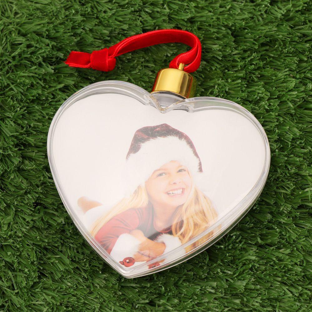 Hanging Home Decor Picture Frame Pendant Xmas Tree Ornaments Photo Christmas Ball Photograph Holder