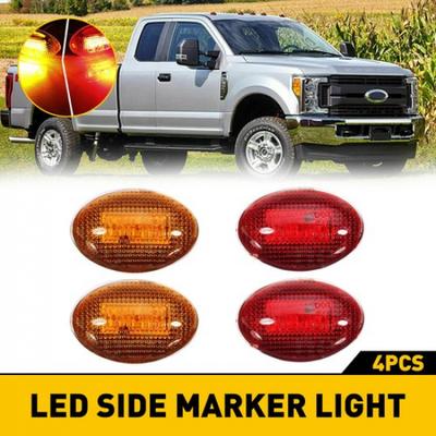 4pcs For 1999-10 Ford F350 3 Dually LED Bed Front/Rear Side Fender Marker Lights