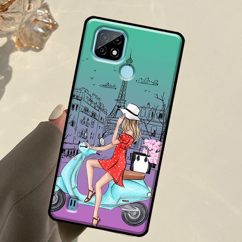 Fashion Girl For Realme C67 C75 C61 C55 C53 C51 C21Y C25S GT 6 6T 5 GT7 Pro 10 11 12 13 14 Pro Plus Case