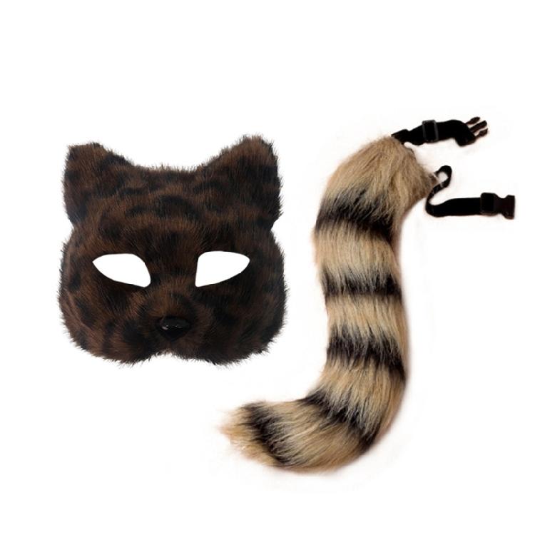 Cats Half Face Mask Foxes Mask Foxes Tail Animal Fancy Costume Animal Foxes Costumes Accessories for Halloween Cosplay цветной печати леопарда