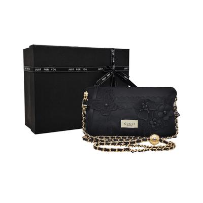 Cosmetic Bag/toiletry Bag [Customized Bag] Leather Mountain Top Art Midnight Flower Note CNY Auspicious In the Year of the Horse Butterfly Black