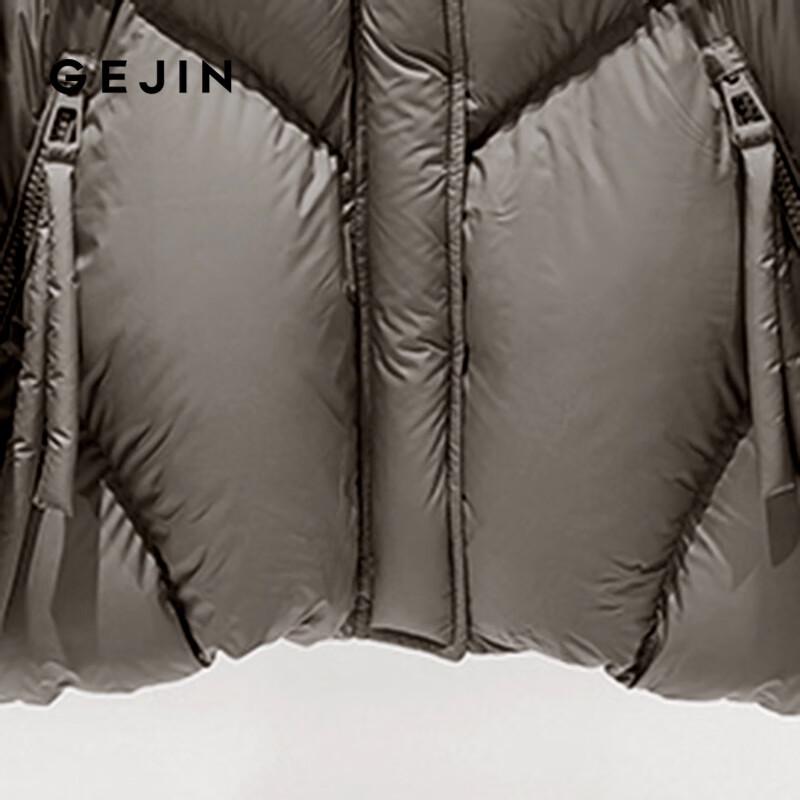 Ge Jin Women's 90% White Goose Down Hooded Short Puffer Jacket