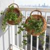Handmade Rattan Wall Hanging Flower Basket for Green Plants and Flowers