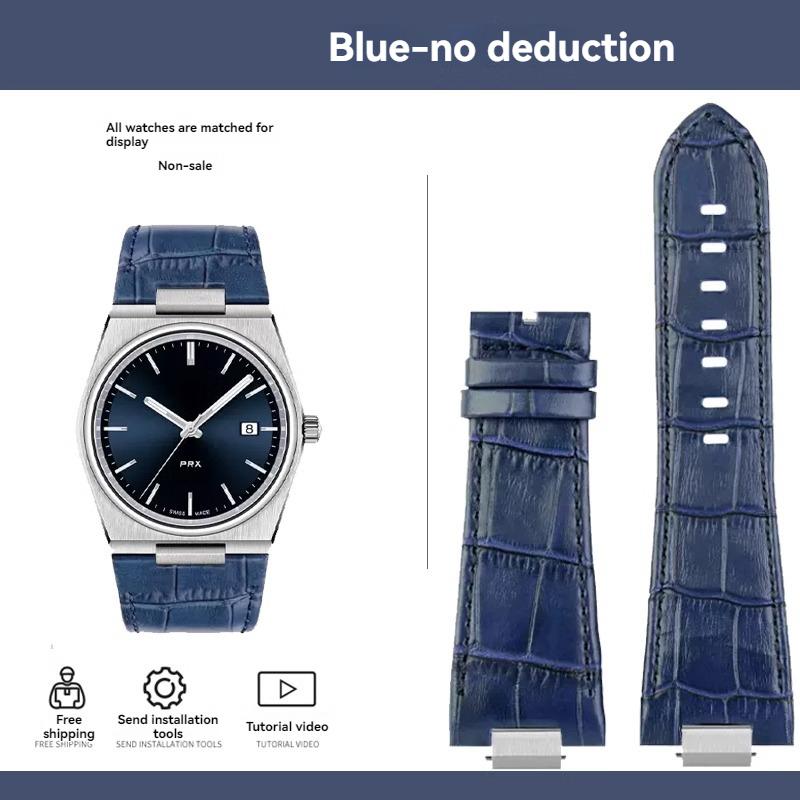

Для годинника Tissot серії PRX T137.407 Super Player T137.410 шкіряний ремінець, хвостова ланка теляча шкіра 26X12 мм чоловічий ремінець для годинника 26x12mm-Width
