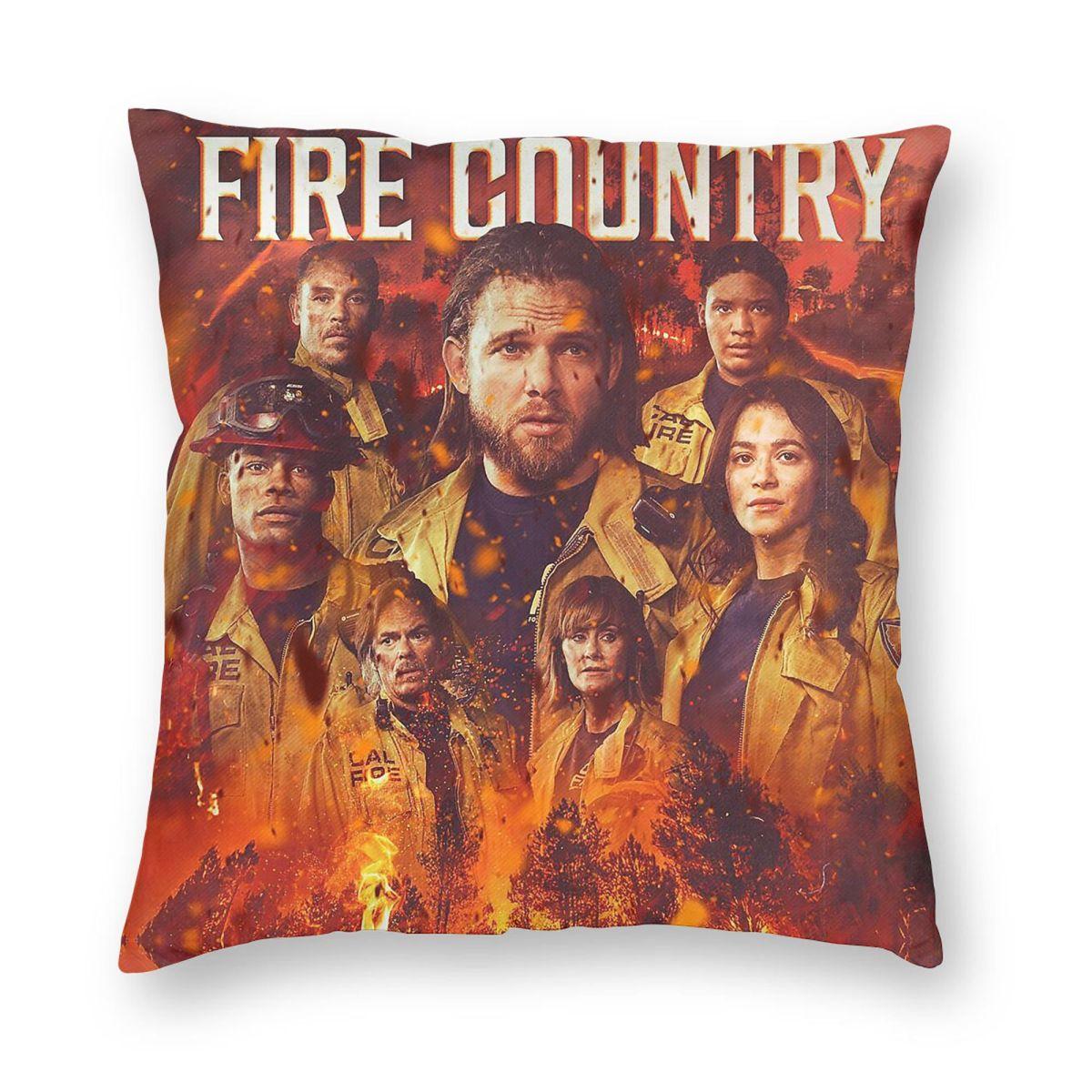 

Fire Country Burned Square Pillowcase Polyester Linen Velvet Creative Zip Decorative Room Cushion Case 12x12Inch