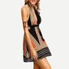 Sexy Deep Vneck Hanging Neck Short Skirt Womens Backless Beach Dress With Cotton Blend Fabric