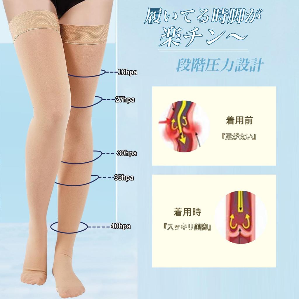 Compression Elastic Above the Beautiful Graduated Leg For Standing Toe Cap [SHUIII] Socks, Stockings, Knee, Legs, Compression, Compression, Anti-Slip