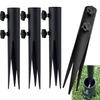 Steel Solar Lawn Stake With Flame Pattern For Garden And Yard Decor