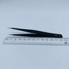 Black ESD Anti-Static Stainless Steel Tweezers Set with Bent Tip for Industrial Repair