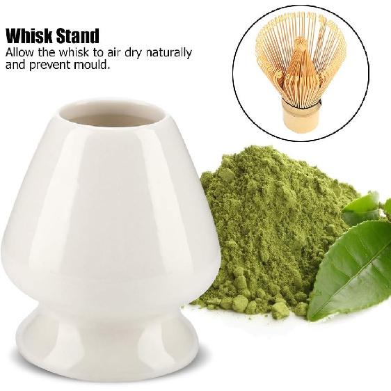

Matcha Whisk Stand, Ceramic Holder Traditional Tea Best Japanese Authentic Accessories for Matcha Chasen Matcha Green Tea Ceremony(white)