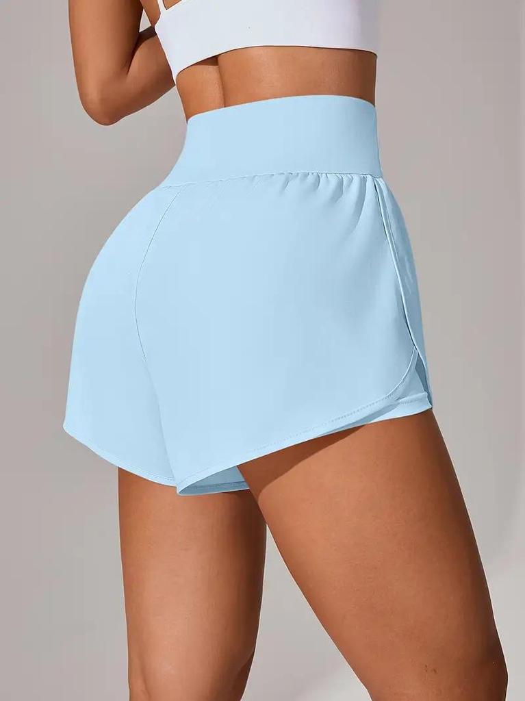High-Waisted Ruffled Yoga Shorts - Women's Casual Sportswear for Tennis and Yoga