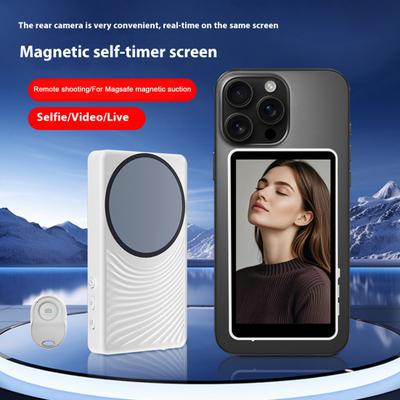 Vlog Selfie Monitor Screen for Phone Hands-Free Recording Adjustable Angles Wireless Selfie
