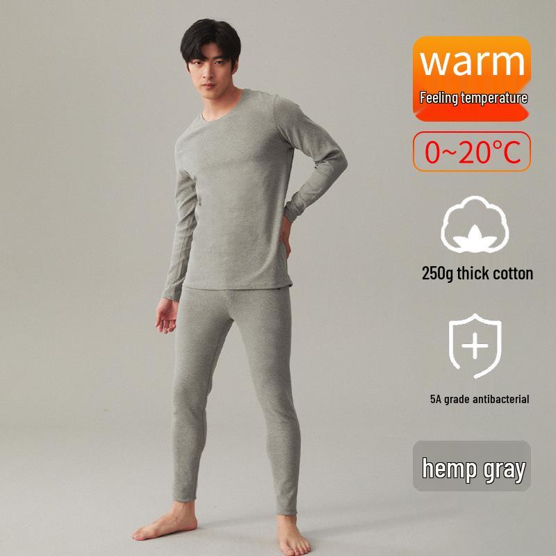 

Комплект мужского термобелья: Антибактериальный хлопок с начесом с двух сторон плотностью 250 г/м² с круглым вырезом для осени и зимы L