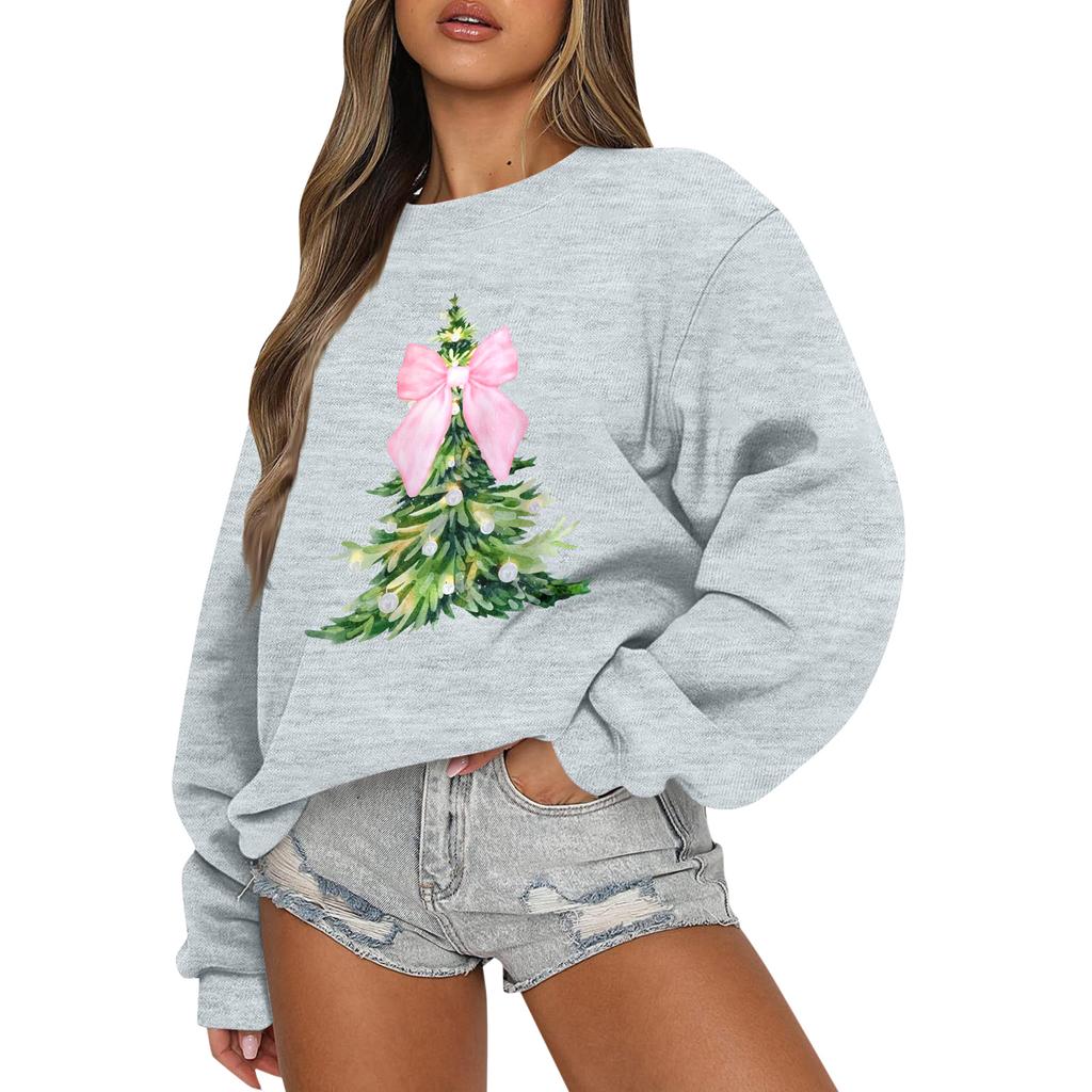 Women  Tops Women's Long Sleeve Sweatshirt Casual Crewneck Loose Fit Pollover Fleece Tops