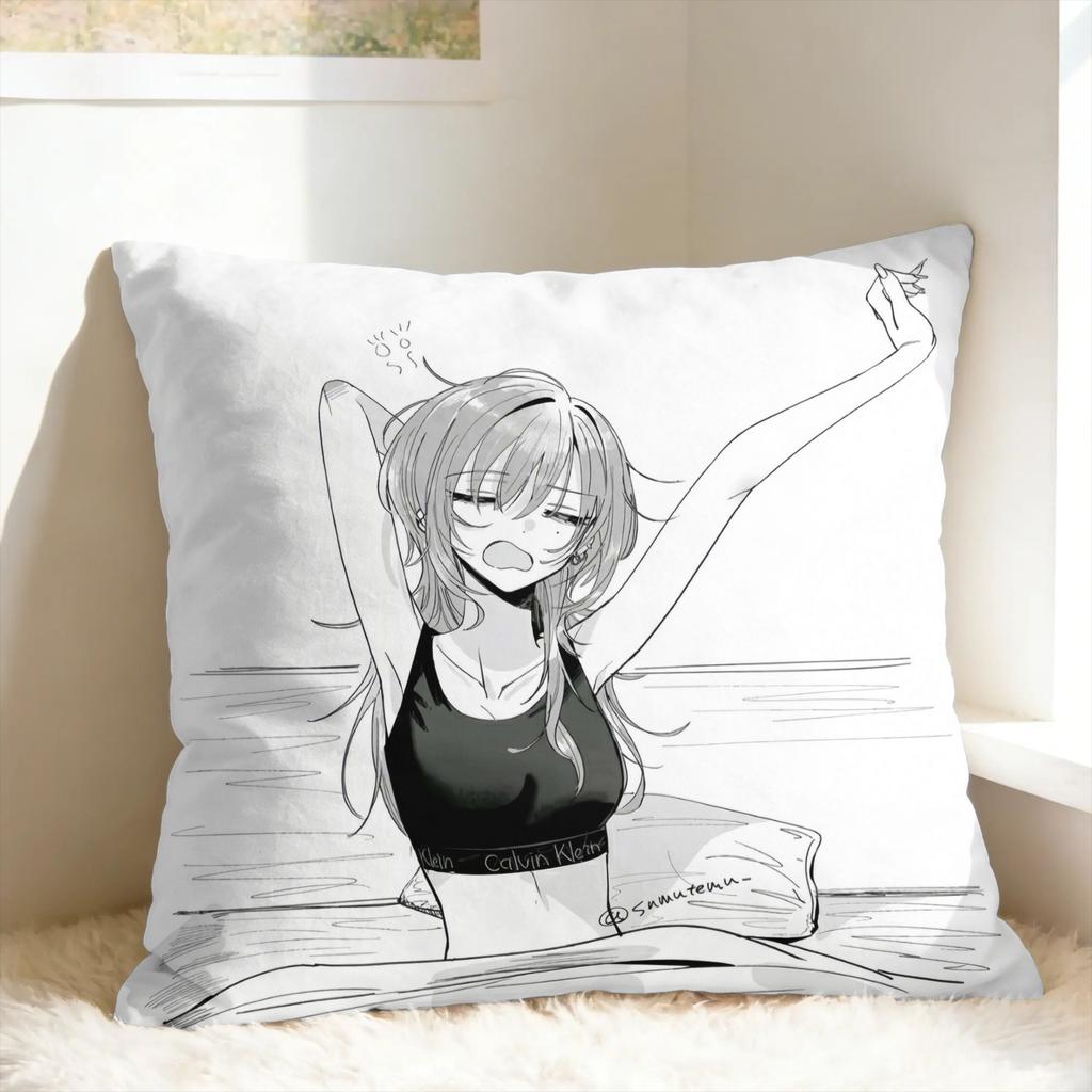 Haimiya Senpai Wa Kowakute Kawaii Manga Pillowcases Retro Trendy Pillow Case For Sofa Bedroom Home Decor Graphic Pillow Cover