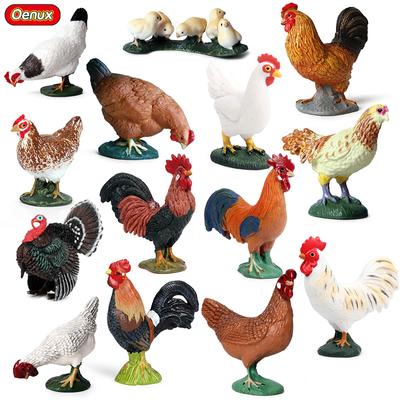 Oenux Niedliche Nutztiere Henne Truthahn Huhn Hahn Actionfigur Modell Figuren Geflügel Miniatur Pädagogisches PVC Kinderspielzeug