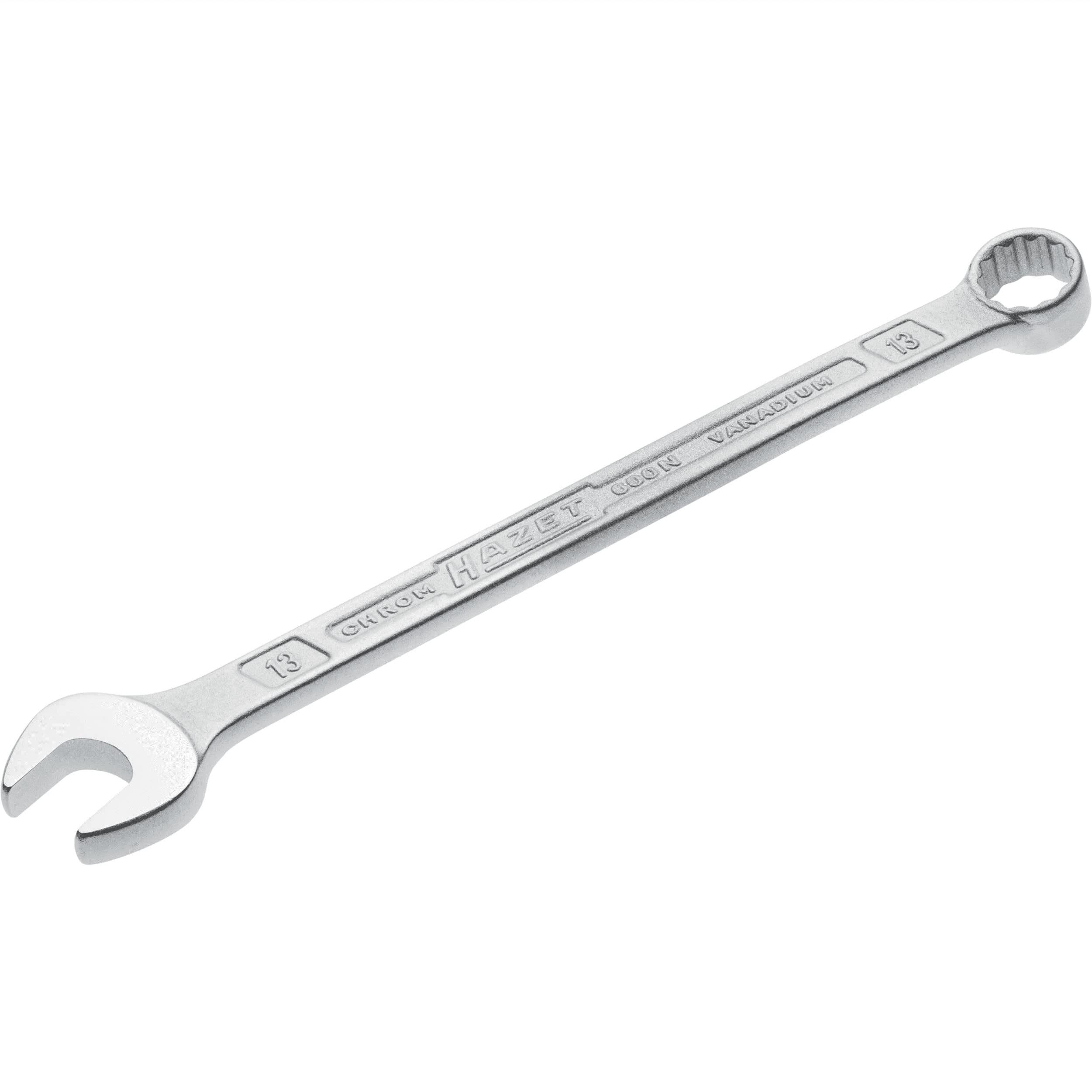 

HAZET Combination Chrome Spanner Head Double Open 13mm Flat HAZET Double T Profile Imported from Wrench, Plated, 15° Angle, Hexagonal, 12-Point End,