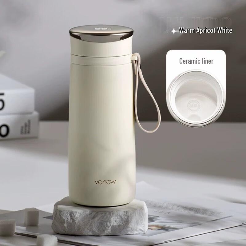 Vanow Smart Temperature Display Ceramic Lined Insulated Mug