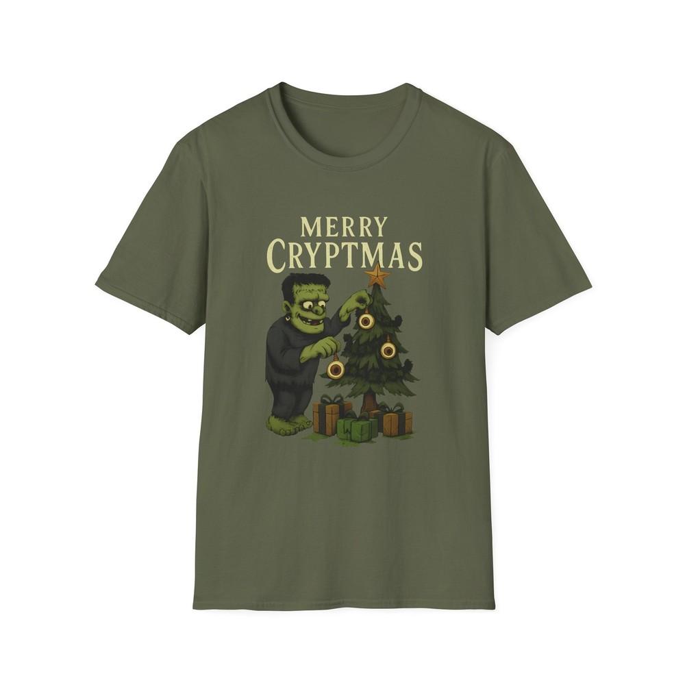 

Unisex Softstyle T-Shirt Frankenstein Creepy Tree Eyeballs Slime Funny Holiday S