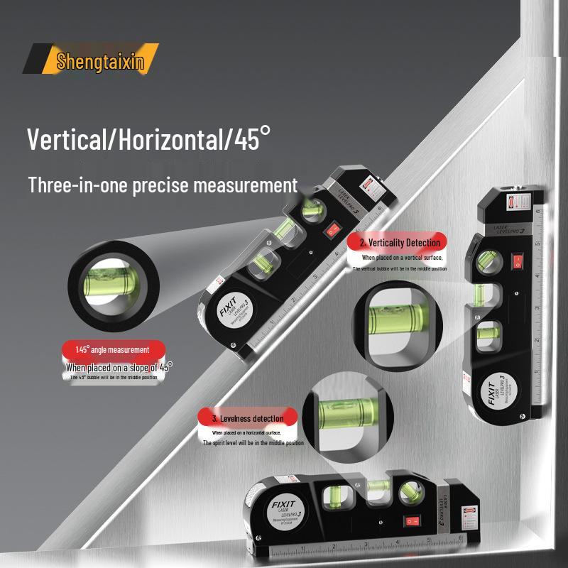 Shengtai Xin 3-in-1 Laser Level Ruler with Magnetic Infrared