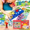 Kreatives Stickerbuch-Spiel Montessori, wiederverwendbar, mehrere Szenarien, Cartoon, DIY-Puzzle, pädagogisches Lernen, klassisches Spielzeug für Kinder