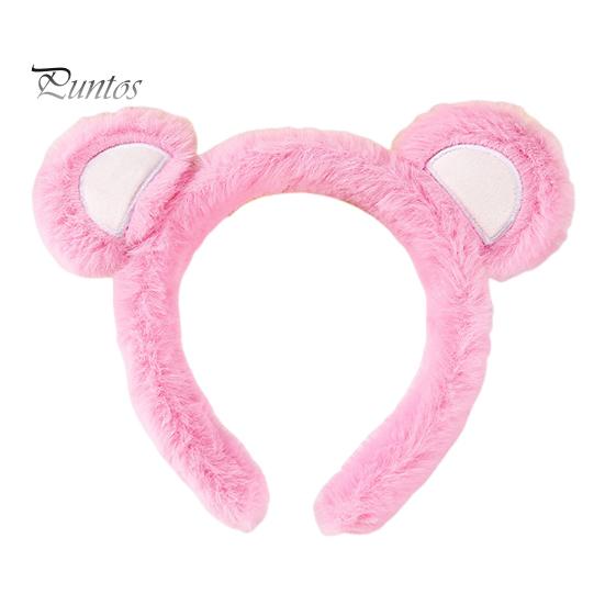 

Повязка на голову с медвежьими ушками на Хэллоуин, Рождество, косплей, пушистая повязка на голову, головной убор с ушками животных, аксессуар для костюма розовый