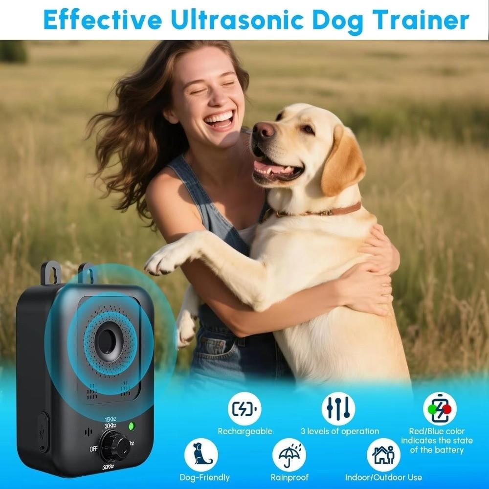 Intelligent Dog Anti Barking Devices Rechargeable Waterproof Ultrasonic Dog Stop Long Battery Life Dog Repeller Outdoor
