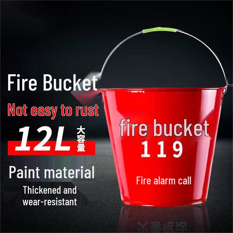 UKGF 12L Red Heavy-Duty Fire Bucket