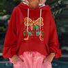 Women's Christmas Print Loose Casual Long Sleeve Hooded Sweatshirt