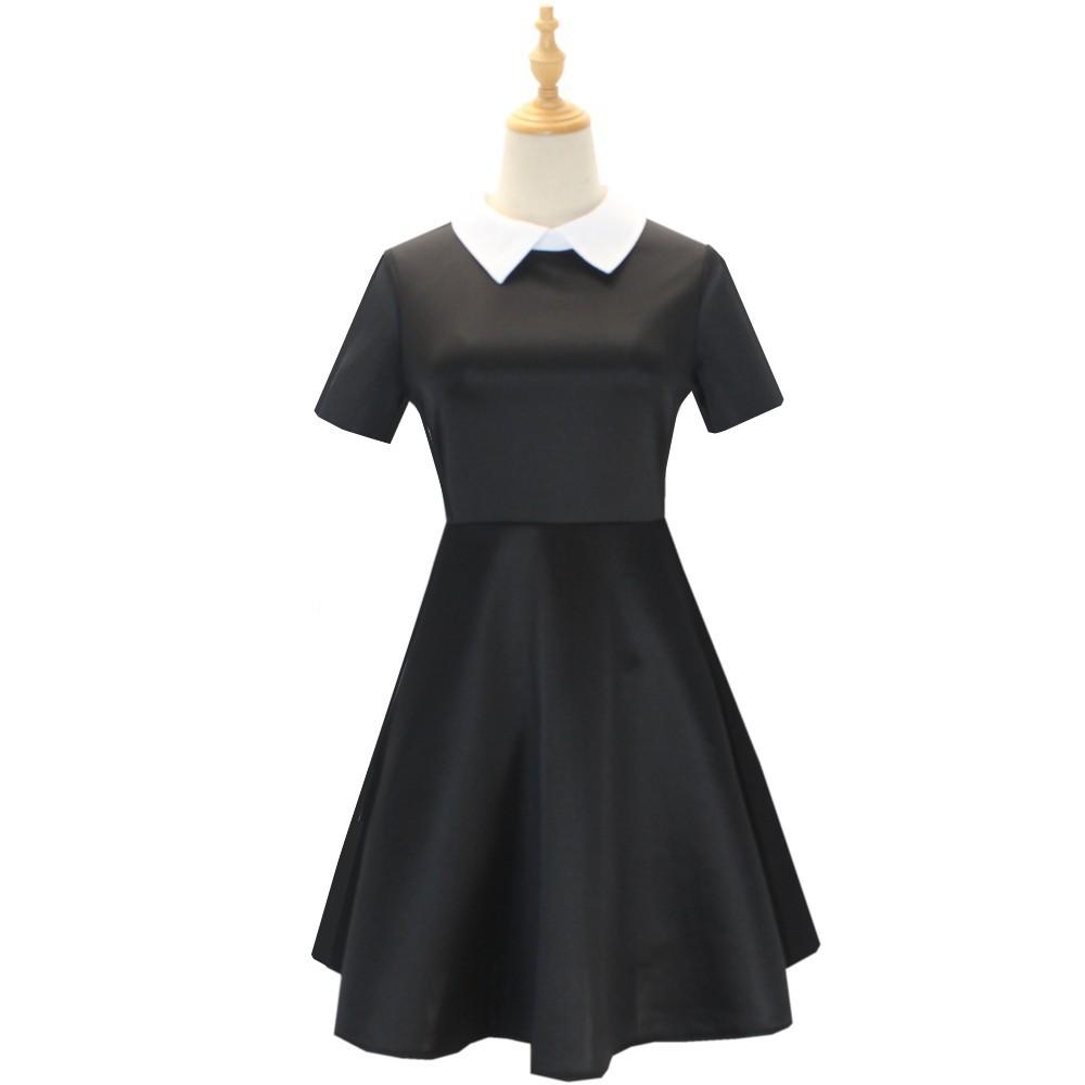 Costume Cosplay Mercoledì Famiglia Addams Protagonista Femminile con la Stessa Uniforme Scolastica