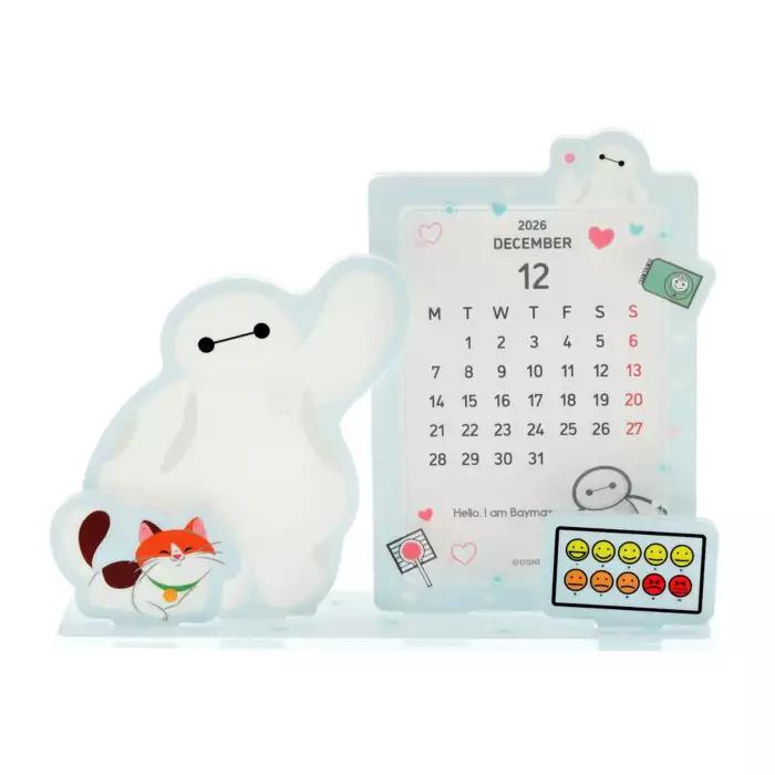 Disney Baymax & Mochi Desk Calendar Acrylic 2026 Japan NEW Disney Store