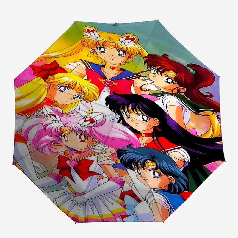 1pc Sailor Moon Inspired Umbrella Auto Open Close, Portable 3-Fold Design, 8-Bone Iron Frame, Outdoor Umbrella, Ideal Gift for Fans, Travelers, Daily