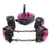 Soft PU Leather Handcuffs and Collar Set with Leash