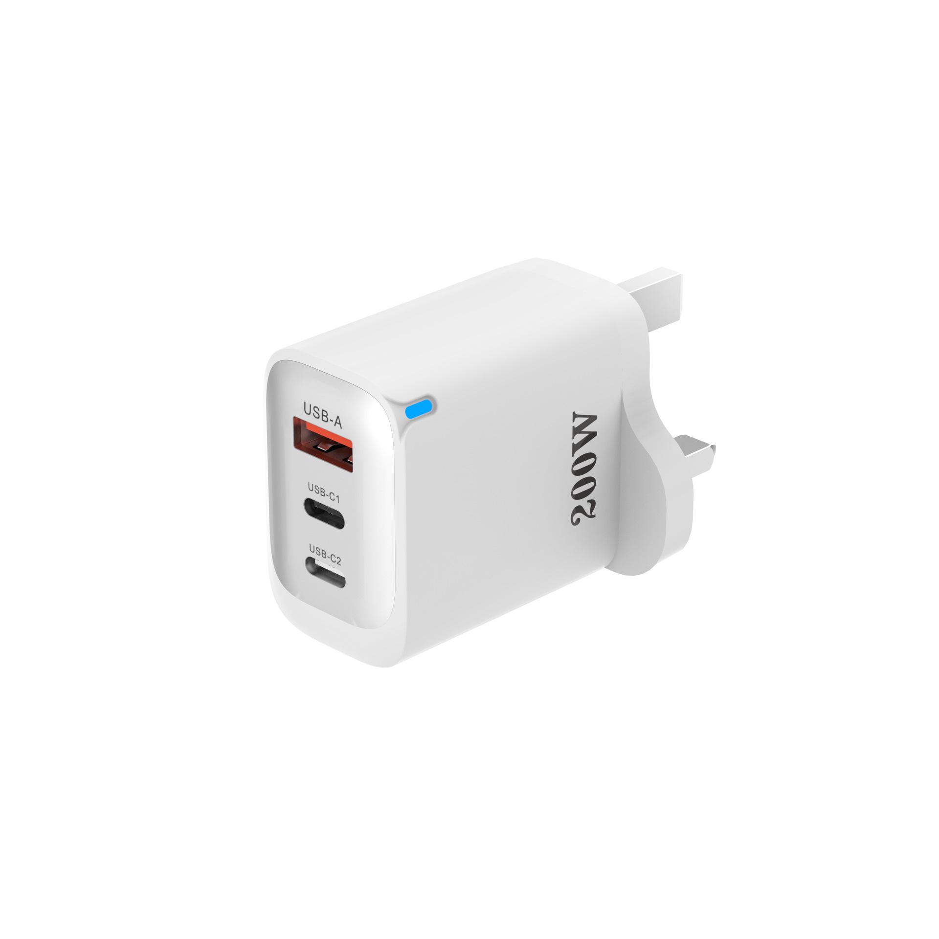 

12W Multi-Port Mobile Charger - 1U+2C, EU/US/UK Standard White [Bag]