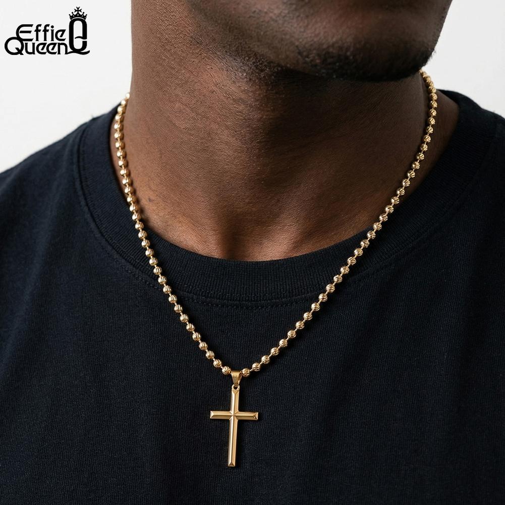 Effie Queen Vintage Fashion 925 Sterling Silver 3MM Bead Chain Necklace for Men Women Hip Hop Birthday Jewelry Gift 40-60cm SC91