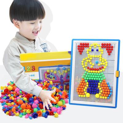 296 pz Mosaico Immagine Puzzle Giocattolo Per Bambini Composito Intellettuale Educativo Fungo Kit Per Unghie Giocattoli