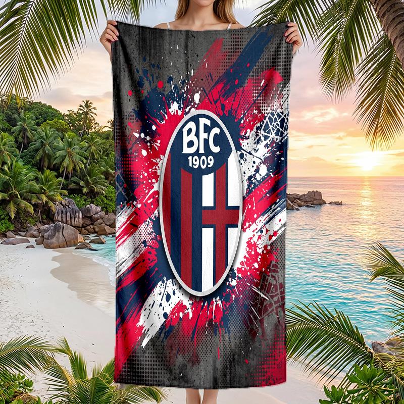 Bologna FC Druck Schnelltrocknendes Strandtuch Mikrofaser Saugfähig Tragbares Reise-Badetuch