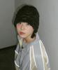 KOOKEESEE Hairy Knit Beanie_Black