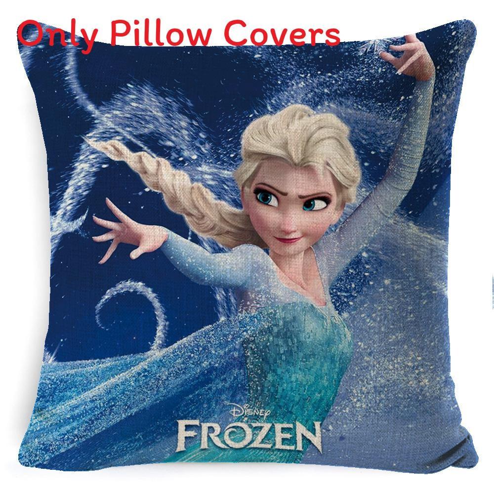 The Frozen Snow Queen Cartoon Cushion Cover Linen Material Cozy Spaces Home