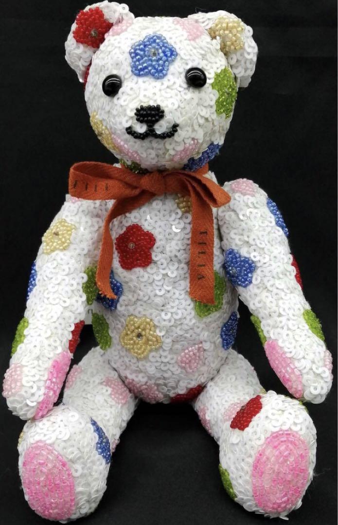 

[USED] Rare Chilean flower and heart 3D embroidered teddy bear by Keiji Tagawa