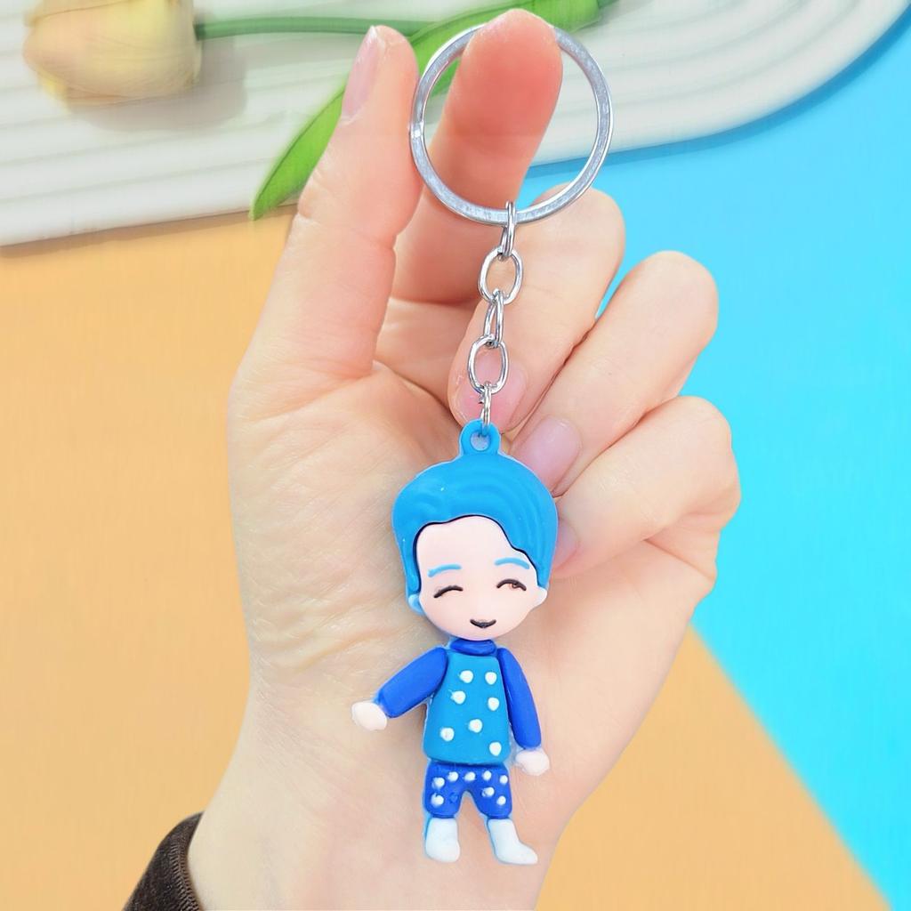 BTS 3D Cartoon Style Keychain, SoftCartoon Figure Charm, Kpop ARMY Fans Collectible Bag Pendant