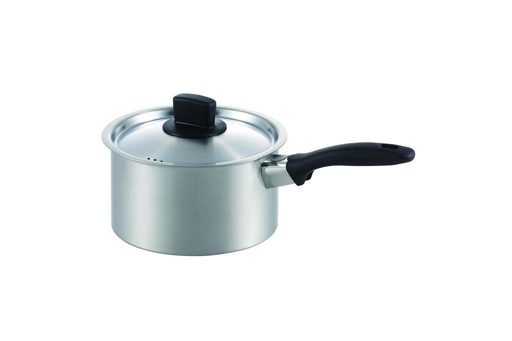 Maruyama Giken Souen 18cm Saucepan IH and Gas Stove Stainless Flat Made in Japan 2.6L SE-03, Compatible, Steel, Bottom, (Tsubame-Sanjo)