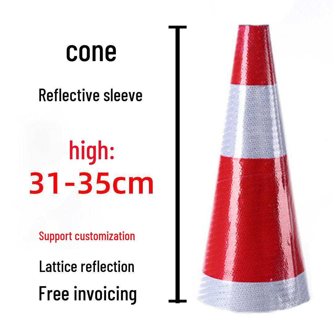 Reflective Rubber Cone Sleeve with Square Lattice Film Sticker
