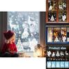 Weihnachtsfensteraufkleber mit Schneeflocken und Rentieren PVC-Aufkleberset für Feiertagsdekoration