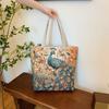 Vintage Embroidery Women's Bags Large Capacity Ethnic Style Commuter Shoulder Bag Ladies Cotton Linen Tote Shopping Bag