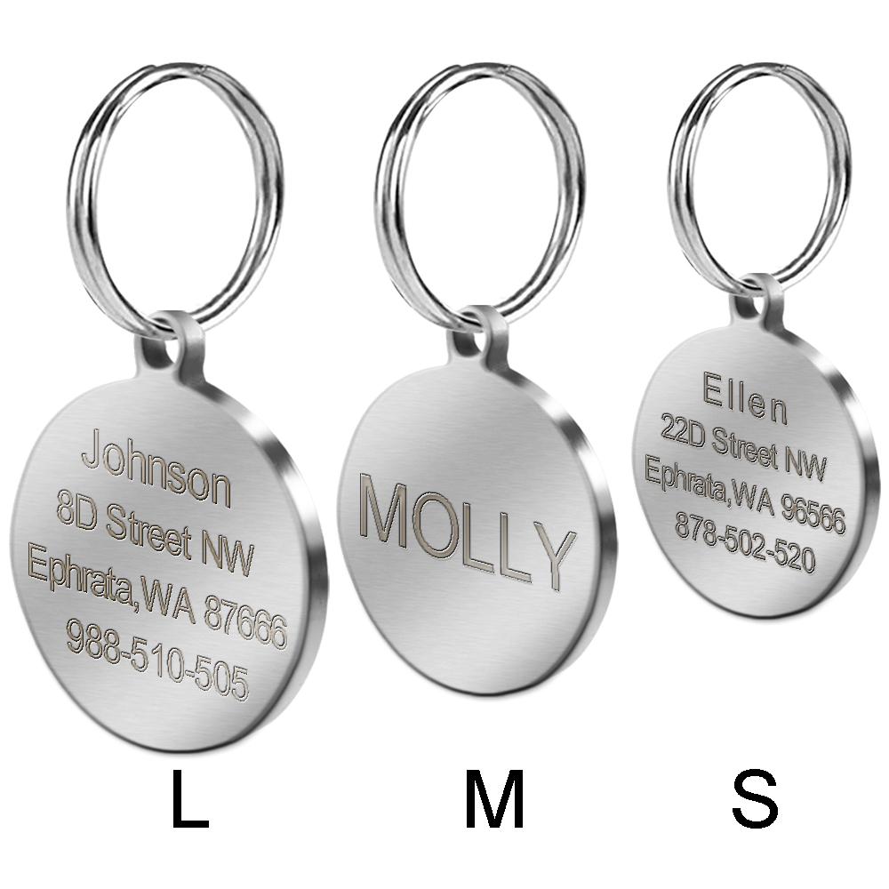 

Персонализированные бирки для собак, аксессуары для собак, индивидуальная бирка для кошек из нержавеющей стали с защитой от потери, бесплатный обучающий свисток L